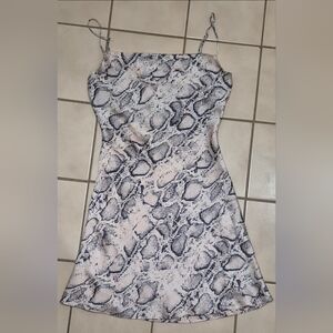 Cotton Candy LA Pastel Snakeskin Cut-Out Slip Dress — Blue/Pink (Size S)